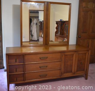 Mid Century Modern Dresser with Mirror from Plaza Furniture Co. [Upstairs]